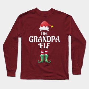 The Grandpa Christmas Elf Matching Pajama Family Party Gift Long Sleeve T-Shirt